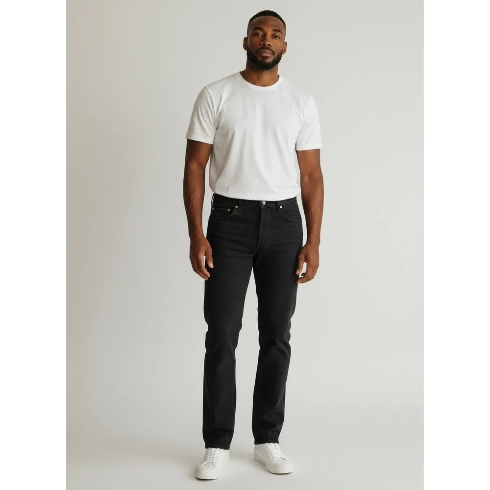 Levi's‎ 501 Original Jeans Mens 38x32 Black Button Fly Straight Leg NWT